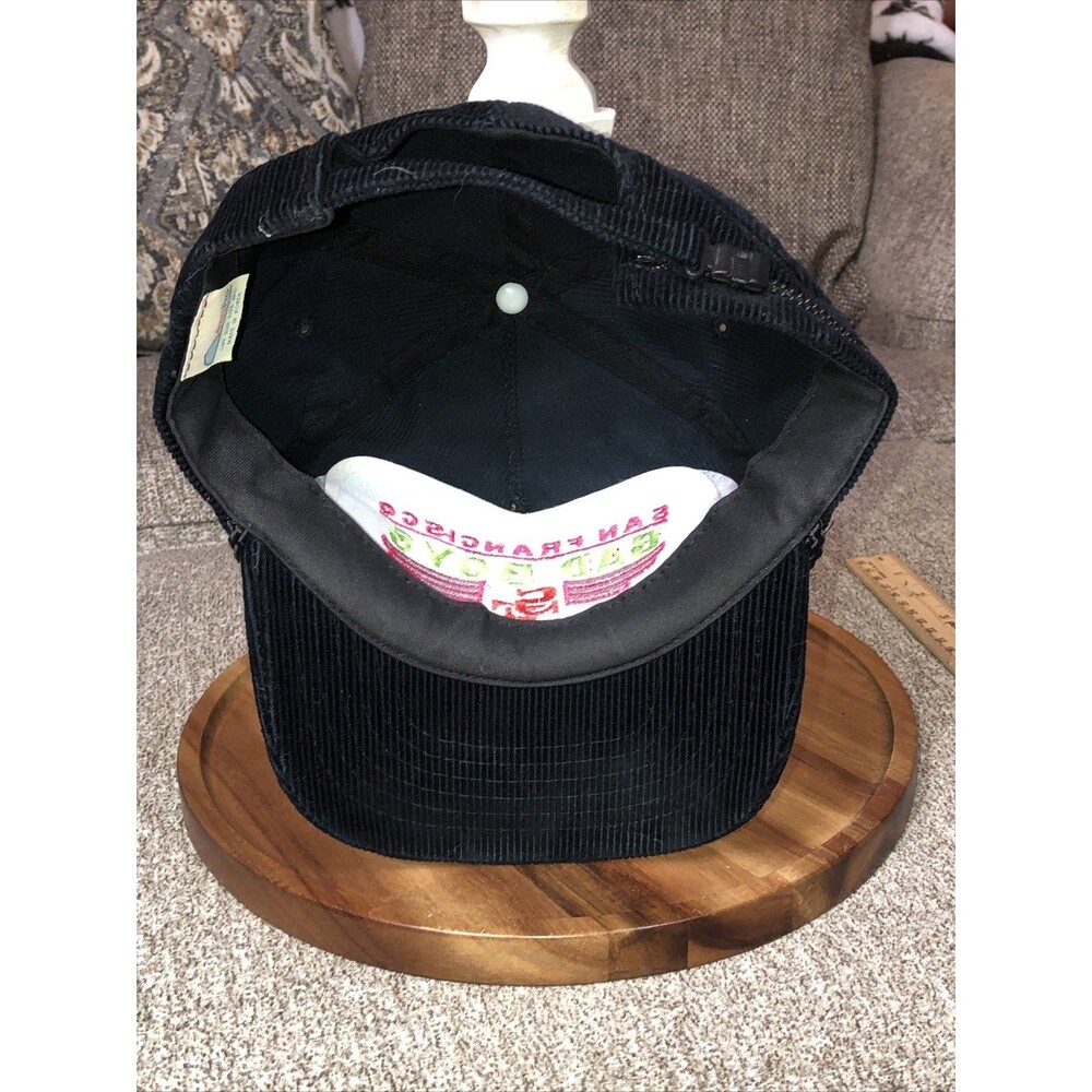 Vintage 1980's Corduroy San Francisco 49ers Hat/Cap Bad Boys Black Rope Giants - Picture 10 of 16
